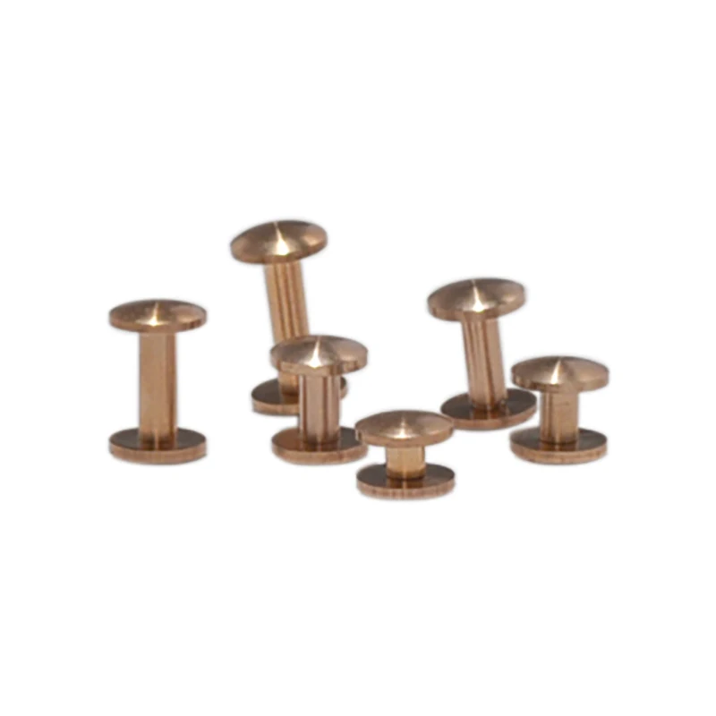 

10Pcs/Set 4/6/8/10/12/15mm Solid Brass Arc Button Stud Screw Nail Rivet Back Belt For Sewing Handmade DIY Leather Accessories