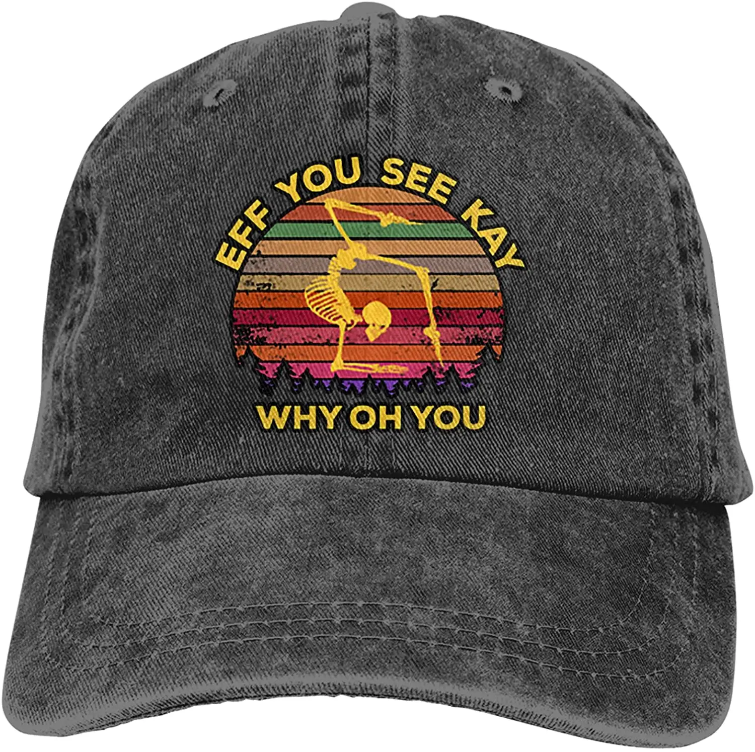

Eff You See Kay Why Oh You Cowboy Hat, Classic Farmer Baseball Cap, Neutral Print Outdoor Trucker Mountaineering Hat Black