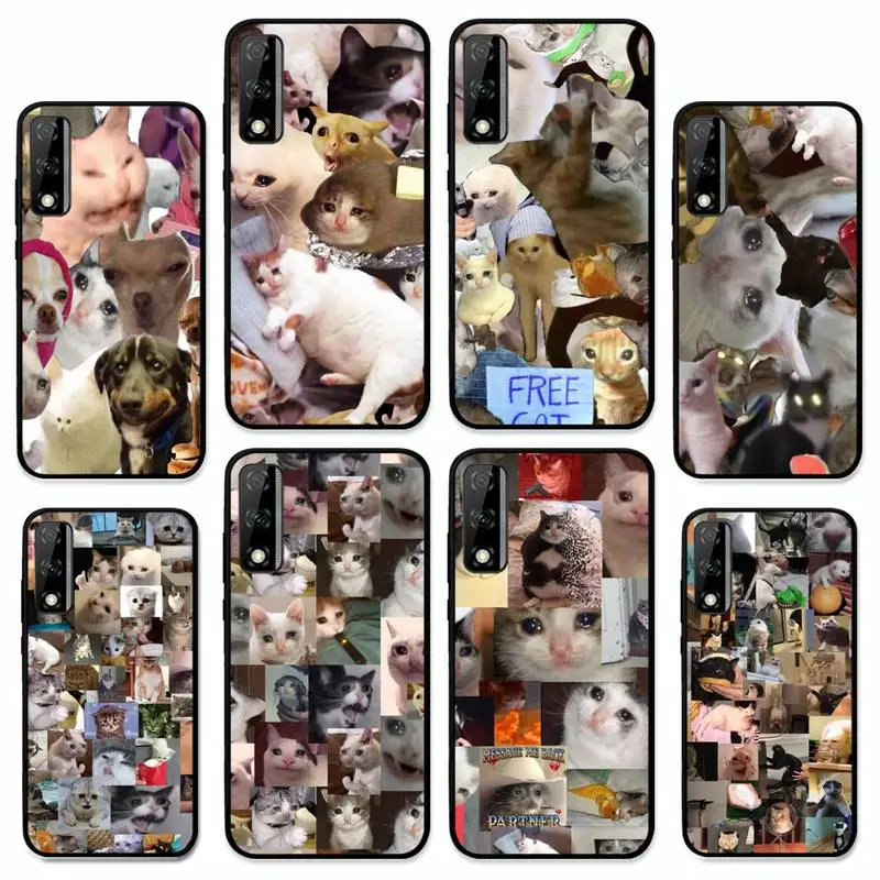 

Crying Cat Memes Phone Case for Huawei Y 6 9 7 5 8s prime 2019 2018 enjoy 7 plus