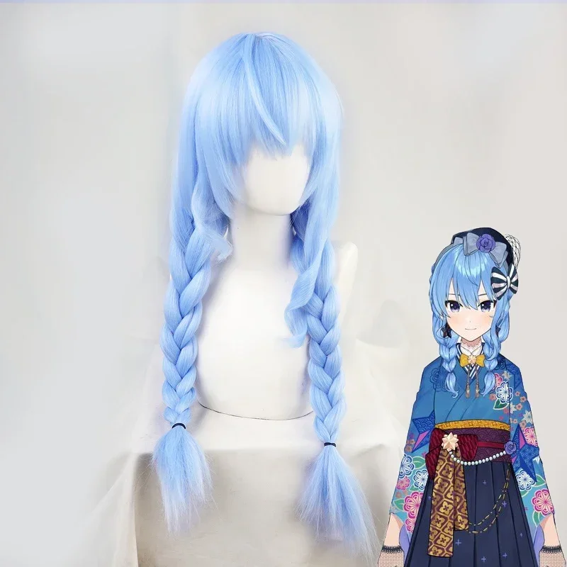VTuber Hoshimati Suisei парик Hololive Youtuber Suisui для косплея голубой длинный хвост Синтетический