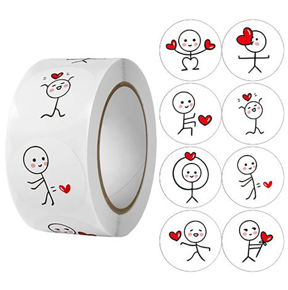 

100-500pcs Valentine's Day Stickers Love Labels for Wedding Holiday Gift Decoration Envelope Sealing Stickers Scrapbooking