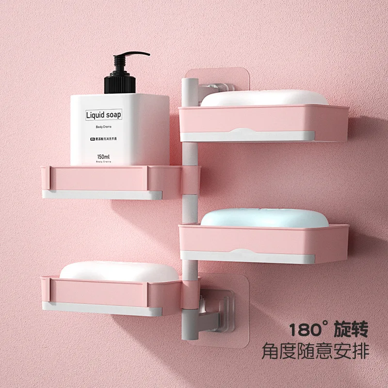 

Double Layer Soap Dish Suction Cup Soap Holder Strong Sponge Holder for Shower Bathroom Tub and Kitchen Sink DrillFree Removable