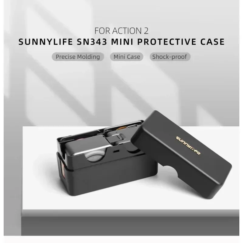 Фото Кейс для хранения Sunnylife-SN343 для DJI Action2, аксессуары для спортивной камеры, мини-портативный противоударный кейс, аксессуары для Action 2 №1