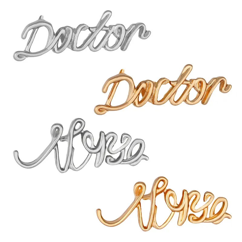 

English Letters Pin hollow-carved design Alloy Brooches Clothes Hats Backpacks Lapel Pins Accessories Jewelry Women Gifts