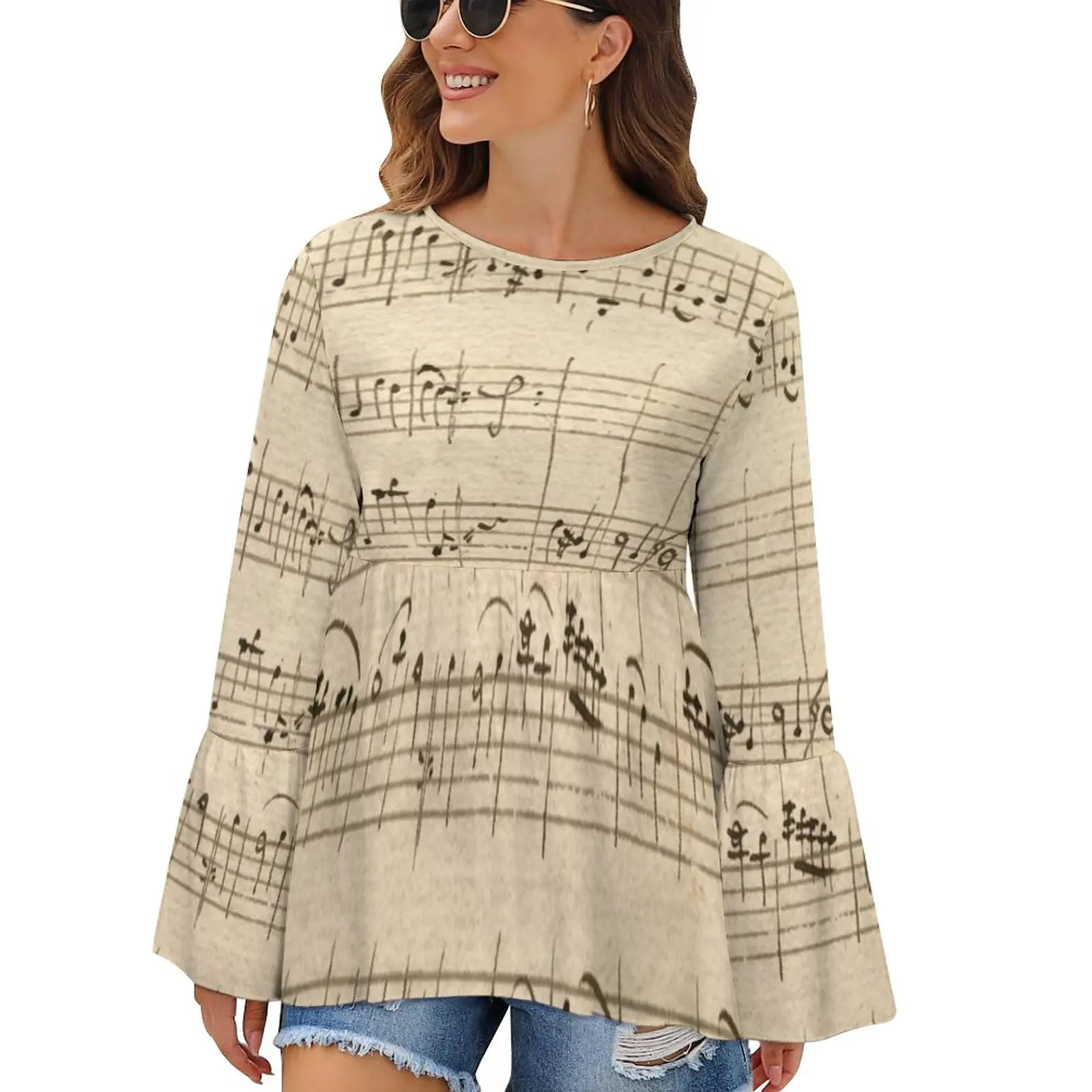

Простая женская футболка с принтом музыкальных нот, футболка большого размера, уличная одежда