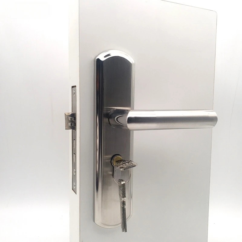 Stainless Steel Interior Door Handle Lock Adjustable Hole Distance Handle Lock Wooden Door Handle Lock