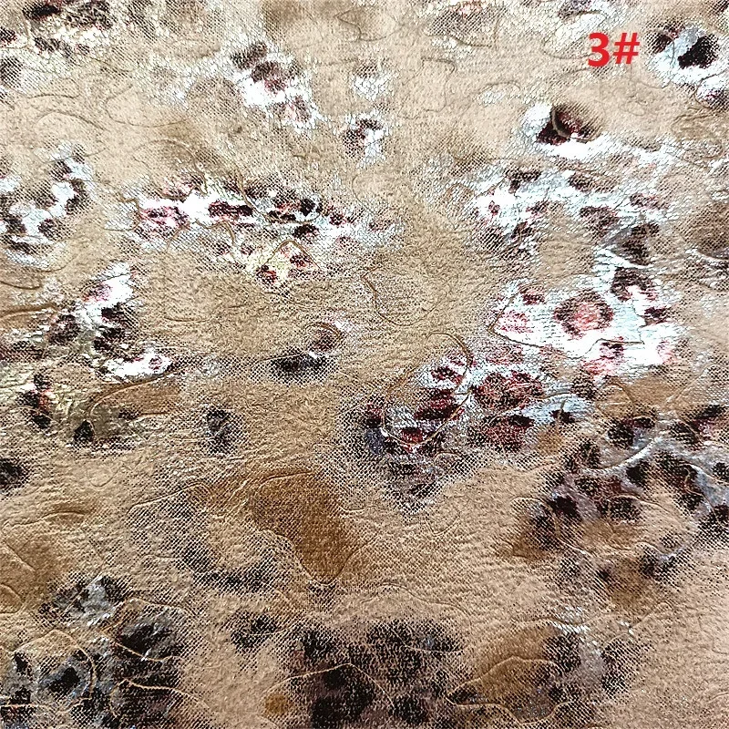 Текстурированный блестящий кожаный лист с леопардовыми точками на заказ листы