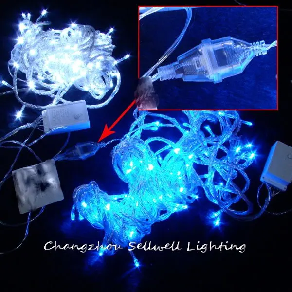 2024 отлично! Рождественская лампа украшение двора 100 шт. 10 м розовая Светодиодная