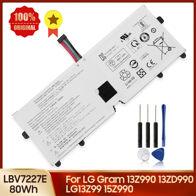 Оригинальная сменная батарея LBV7227E для LG Gram 13Z990 13ZD990 15Z990 14Z980 14Z90N 15Z90N 15Z980 16Z90P 16T90P 17Z90N 17Z99