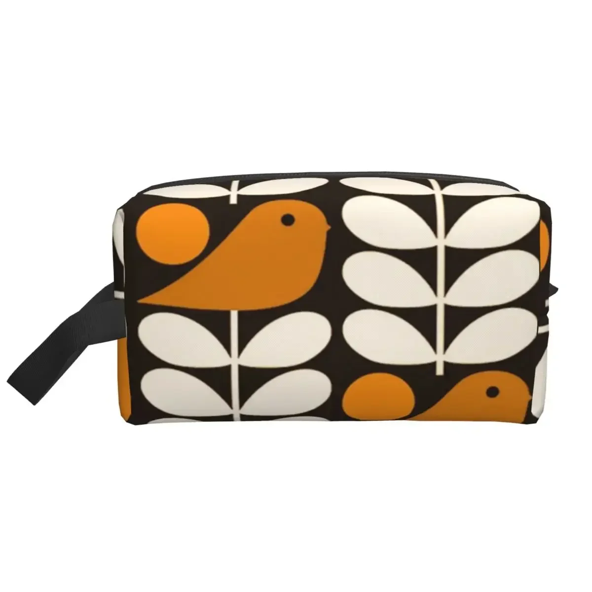 Multistem Birds черный белый оранжевый косметичка Orla Kiely Scandi косметический органайзер