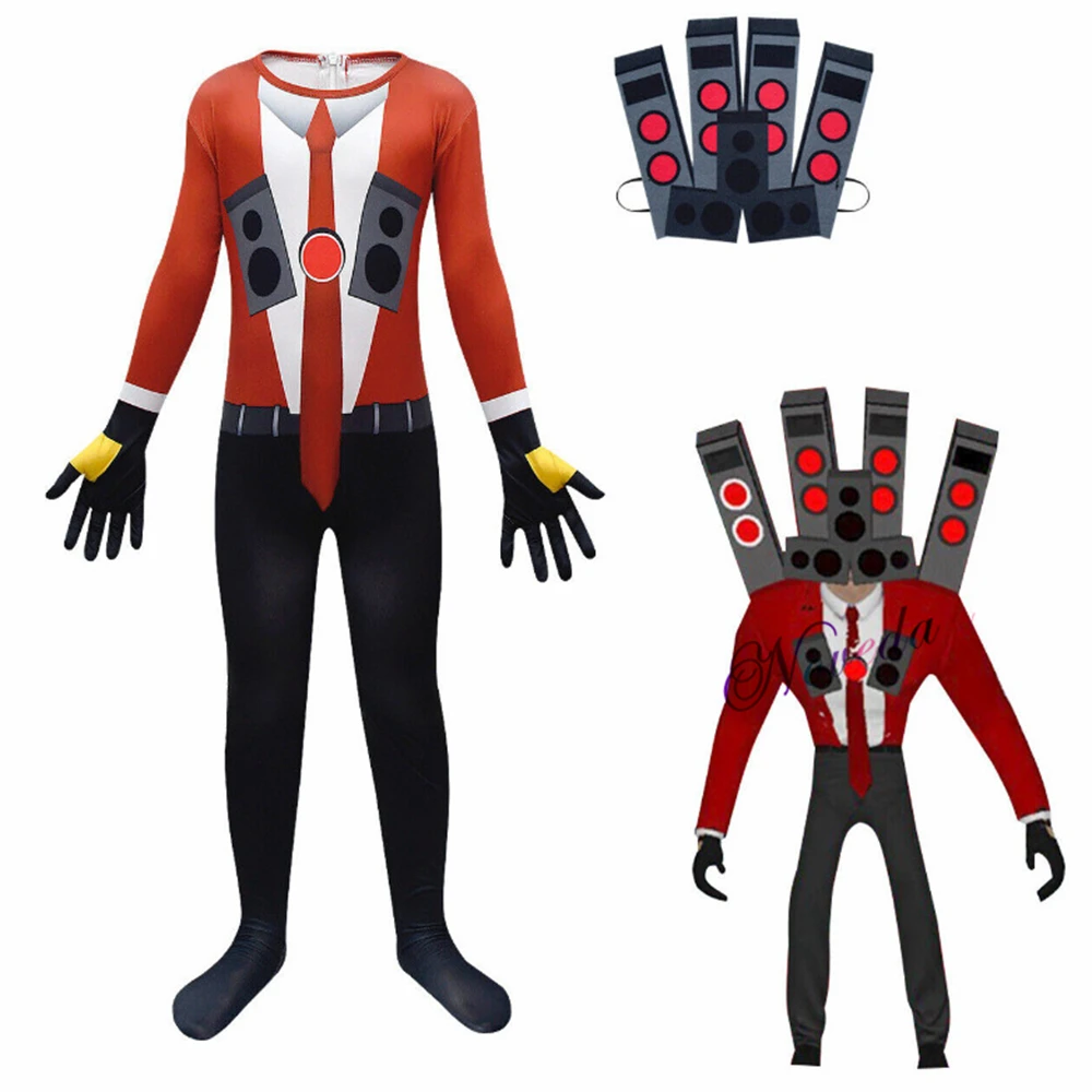 Skibidi Туалет Косплей Костюм Детский ТВ Камера Мужской Игра Dop Да Хэллоуин