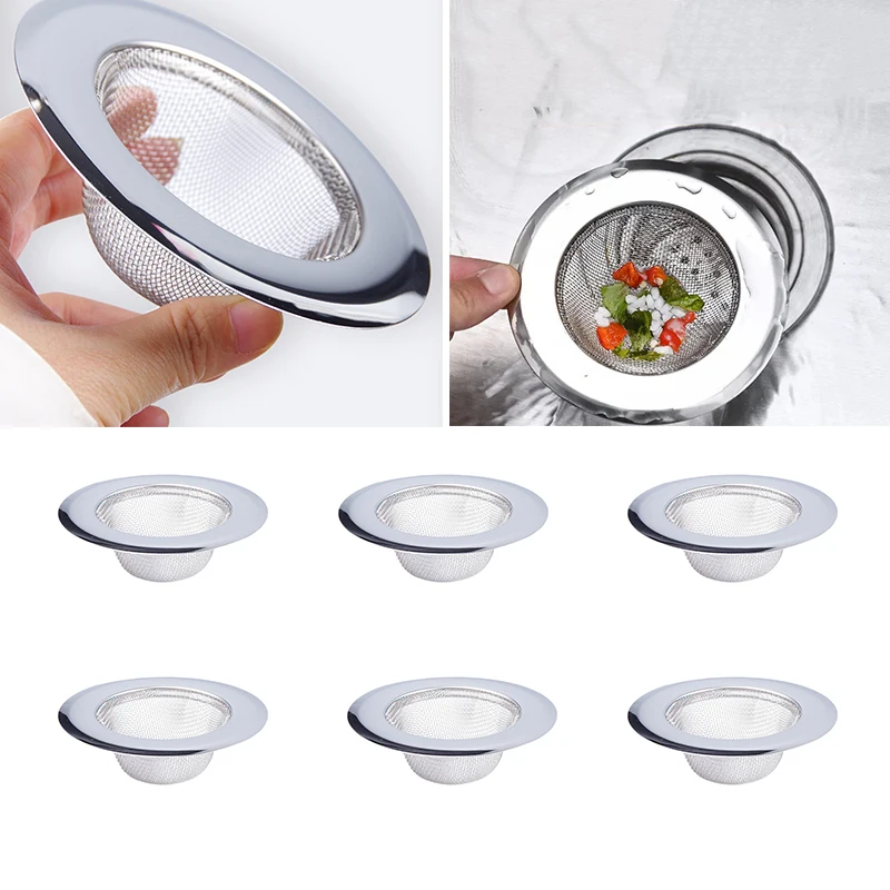

6 PCs Bathroom Kitchen deodorant Sewage Filter Sink Fine Steel Wire Quick Drainage Strong Filtering Easy Cleaning Rein