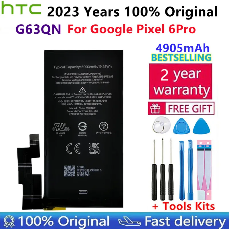 

100% Original High Quality G63QN 5003mAh Phone Replacement Battery For HTC Google Pixel 6 Pro Pixel 6Pro Batteries Bateria Tools