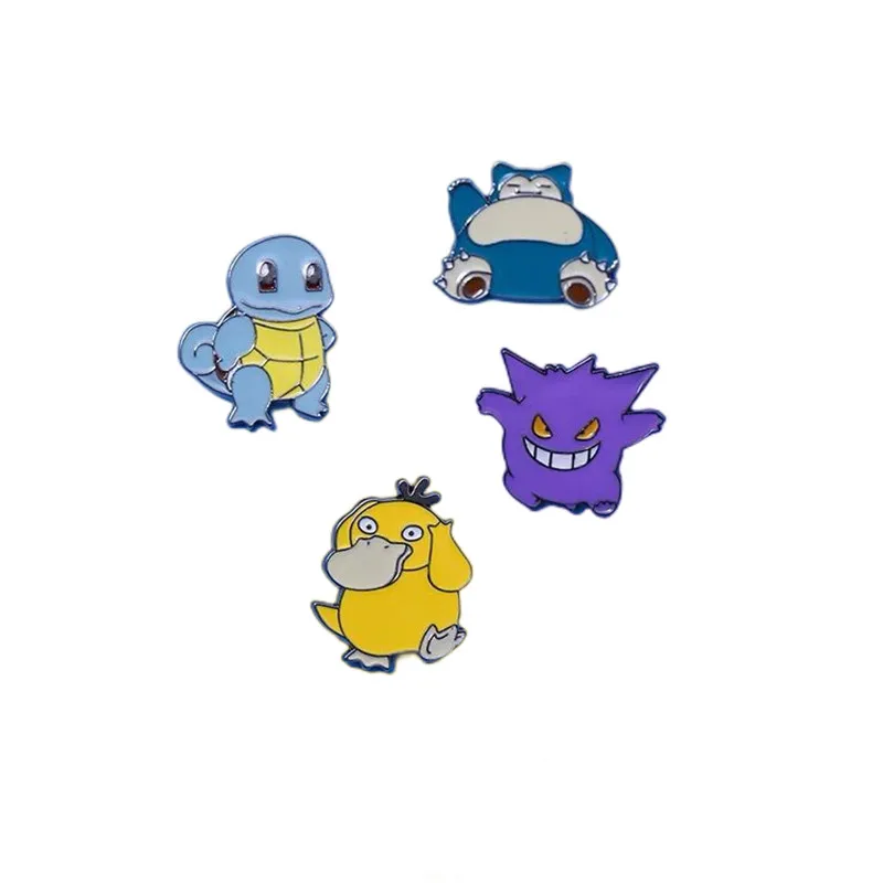 

Pokemon Game Peripheral Gengar Snorlax Cartoon Cute Creative Alloy Brooch Badge Unisex School Bag Accessories