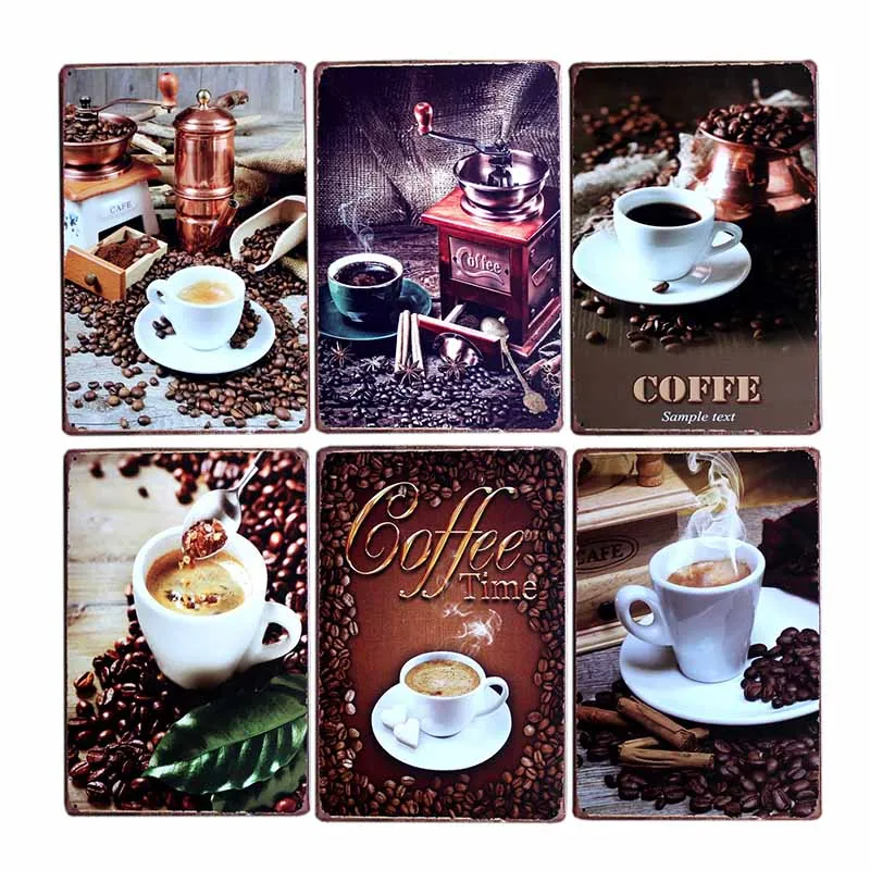 

Coffee Sign Metal Vintage Plaque Bar Cafe Decoration Pub Retro Posters Decorative Home Decor 20x30cm