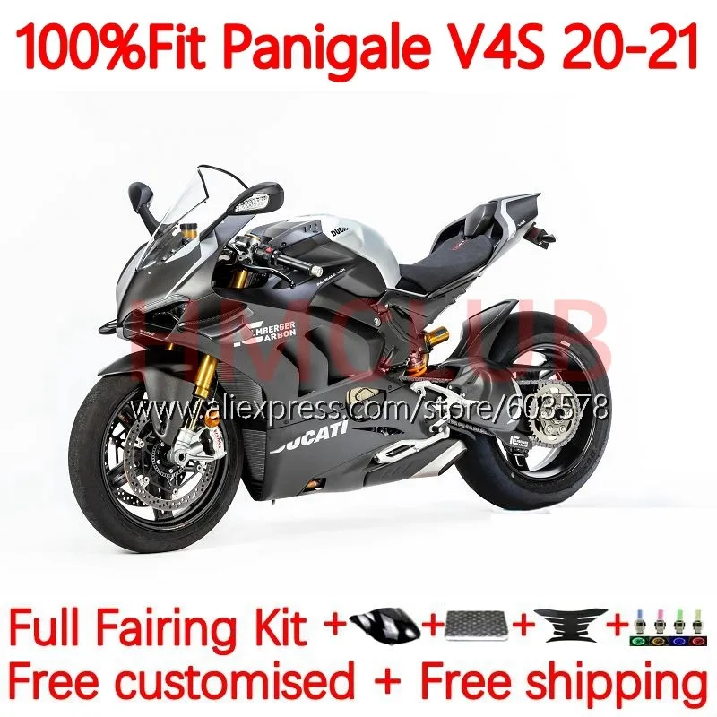 

100% подходит для корпуса OEM для DUCATI Carbon color Panigale V 4 V4 S R V4S V4R V4-S 20 21 V-4 S 2020 2021 Инжекционный обтекатель 168No.12