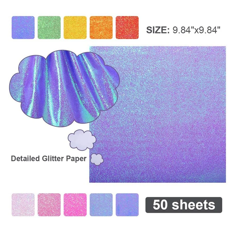 50 листов цветной оригами блестящая бумага для рукоделия сделай сам дырокол