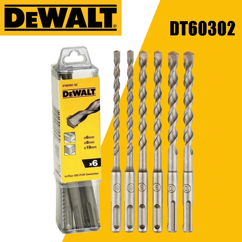 

Набор дрелей DEWALT DT60302 SDS Plus, 6 шт./комплект, 6 мм 8 мм 10 мм, электродрель, перфоратор, аксессуары, инструмент