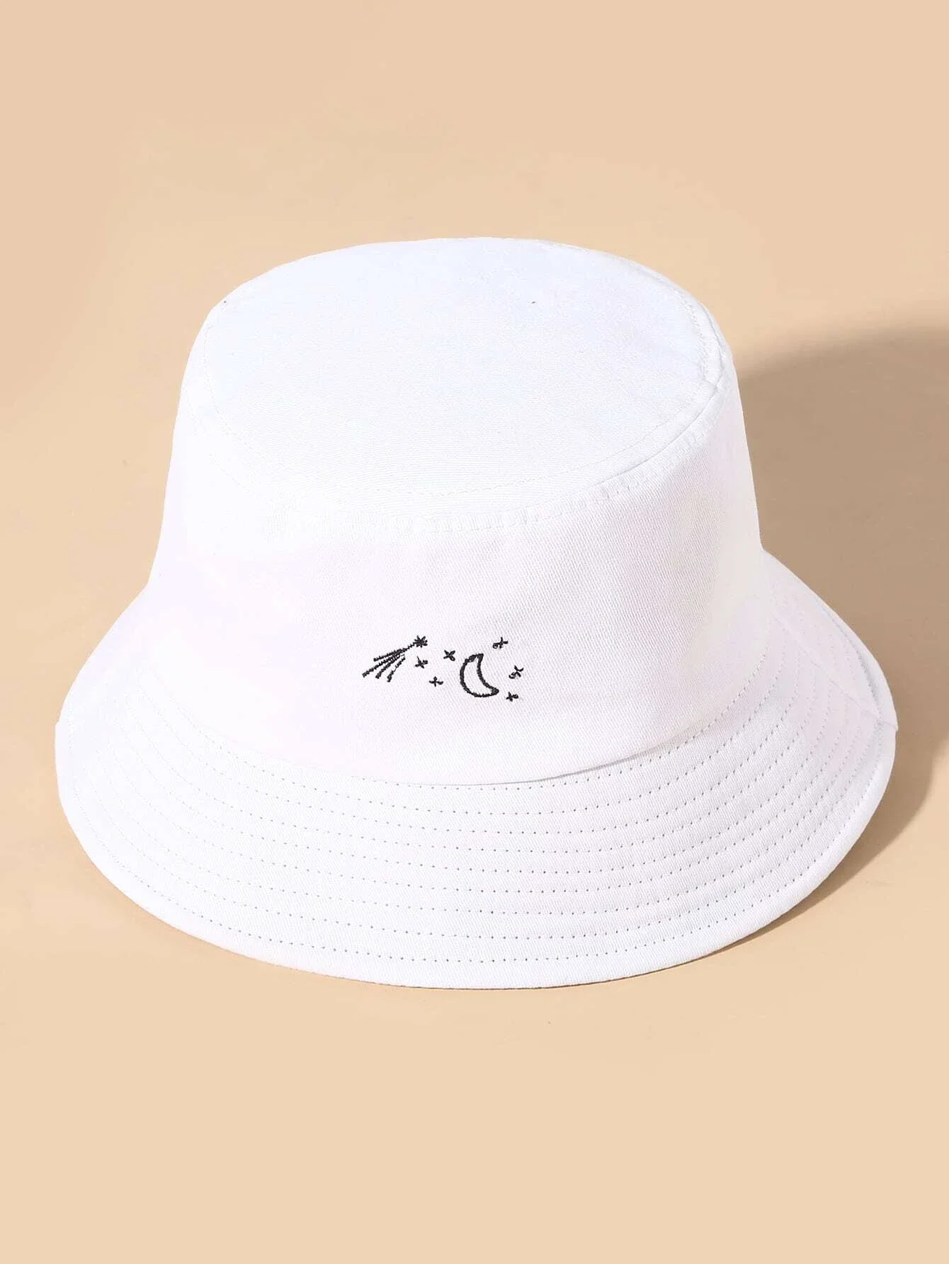 

Moon Embroidery Bucket Hat