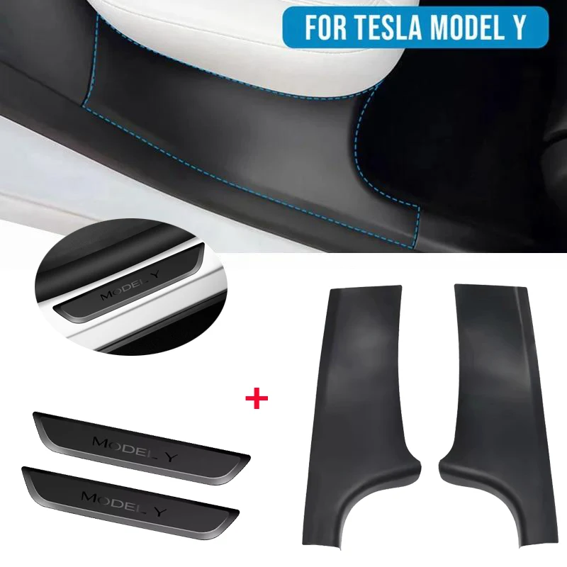 Защитная Накладка на порог задней двери Tesla Model Y