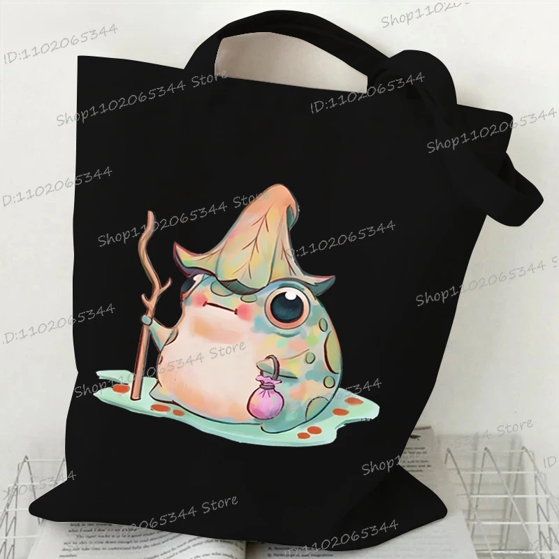 Забавные сумки с акварельными грибами и лягушкой женские мужские модные на плечо