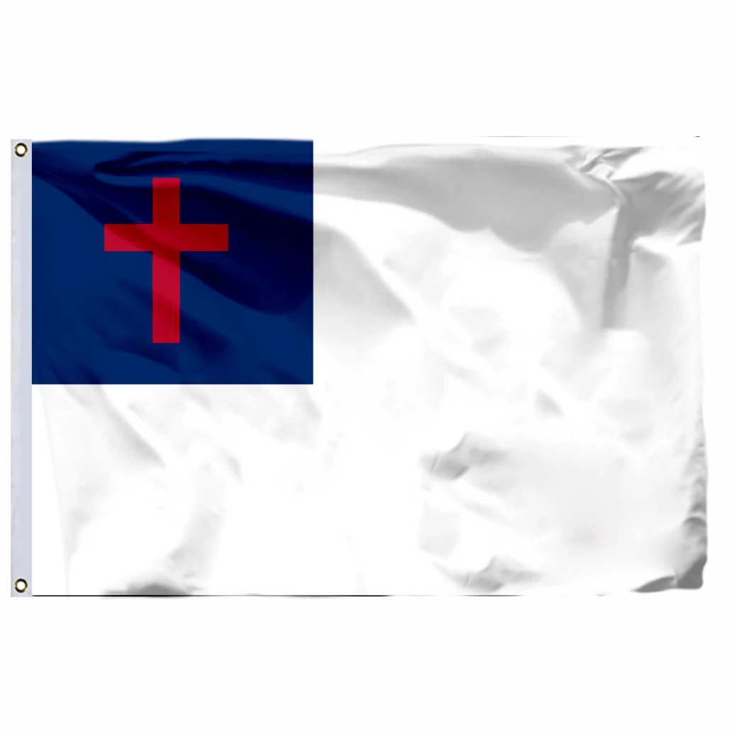 

Christian Flag Indoor Porch Outdoor Decoration Christianity Cross Church Jesus Faith Religious Flags Banners with Brass Grommets