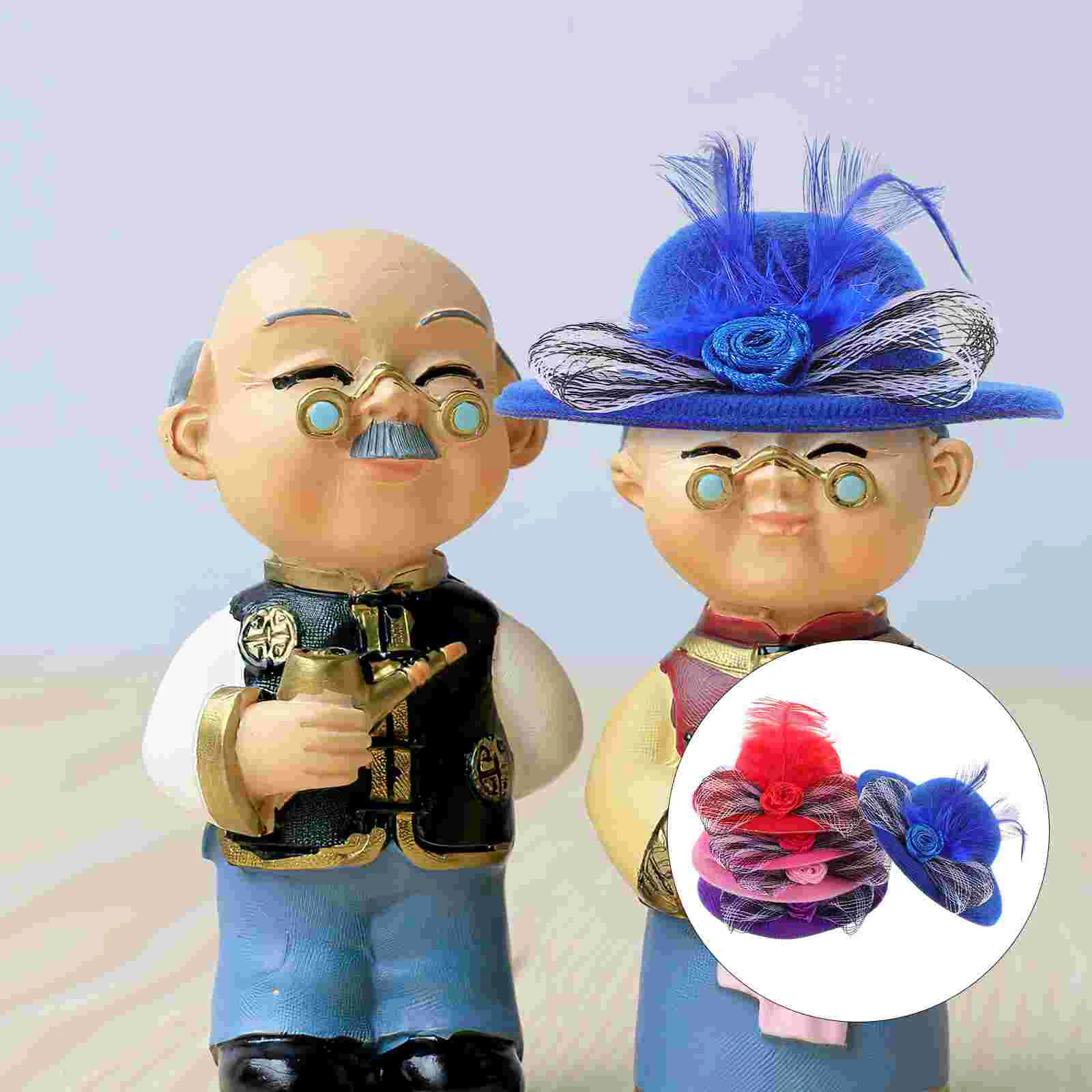 6 шт. нарядная шляпа для женщин шляпы-федоры чаепития крошечные куклы мини-домик