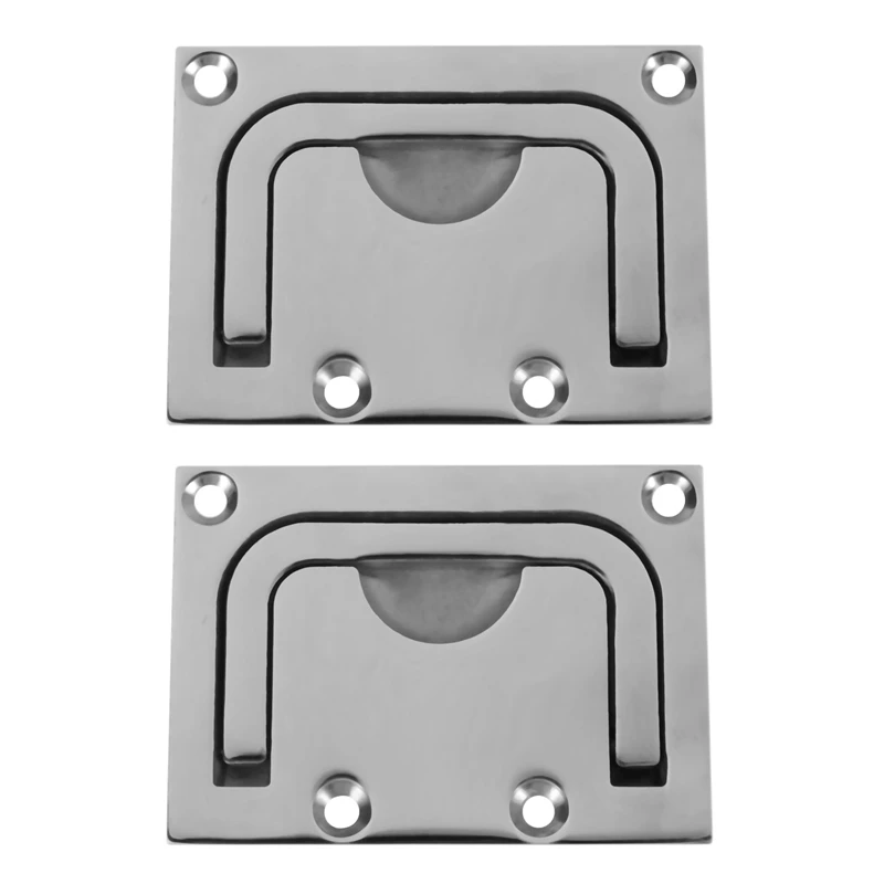 

2X Boat 316 Stainless Steel Flush Hatch Locker Cabinet Lift Pull Handle For Marine Yacht