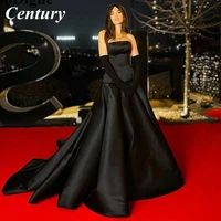 classic long black evening gown satin prom dresses strapless evening dresses mermaid celebrity carpet night dresses party gowns