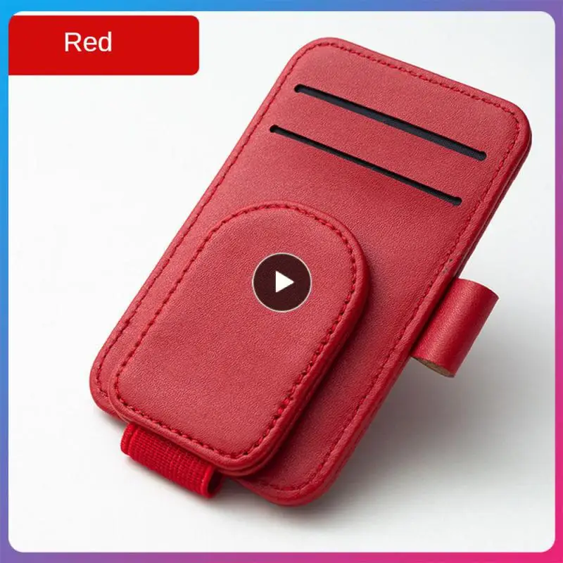

Car Wear-resistant Storage Box Glasses Clip Multifunction Fashion Sun Visor Auto Parts Leather Practical Simple Card Holder