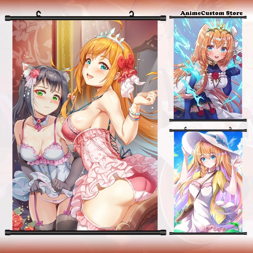 

Соединение с принцессой из аниме! Re:Dive Pecorine Cosplay мультяшный настенный свиток рулонная картина постер подвесная картина постер домашний Деко...