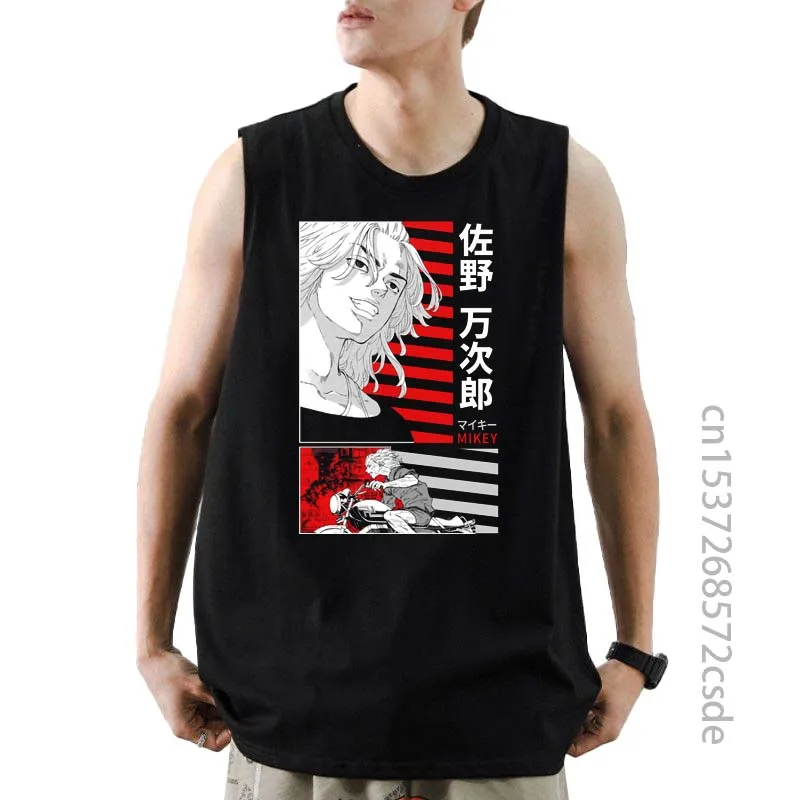 

Токийский Мстители Manjiro Sano Manji Ganganime Летняя мужская уличная одежда Харадзюку повседневная майка хлопковая одежда с графическим принтом