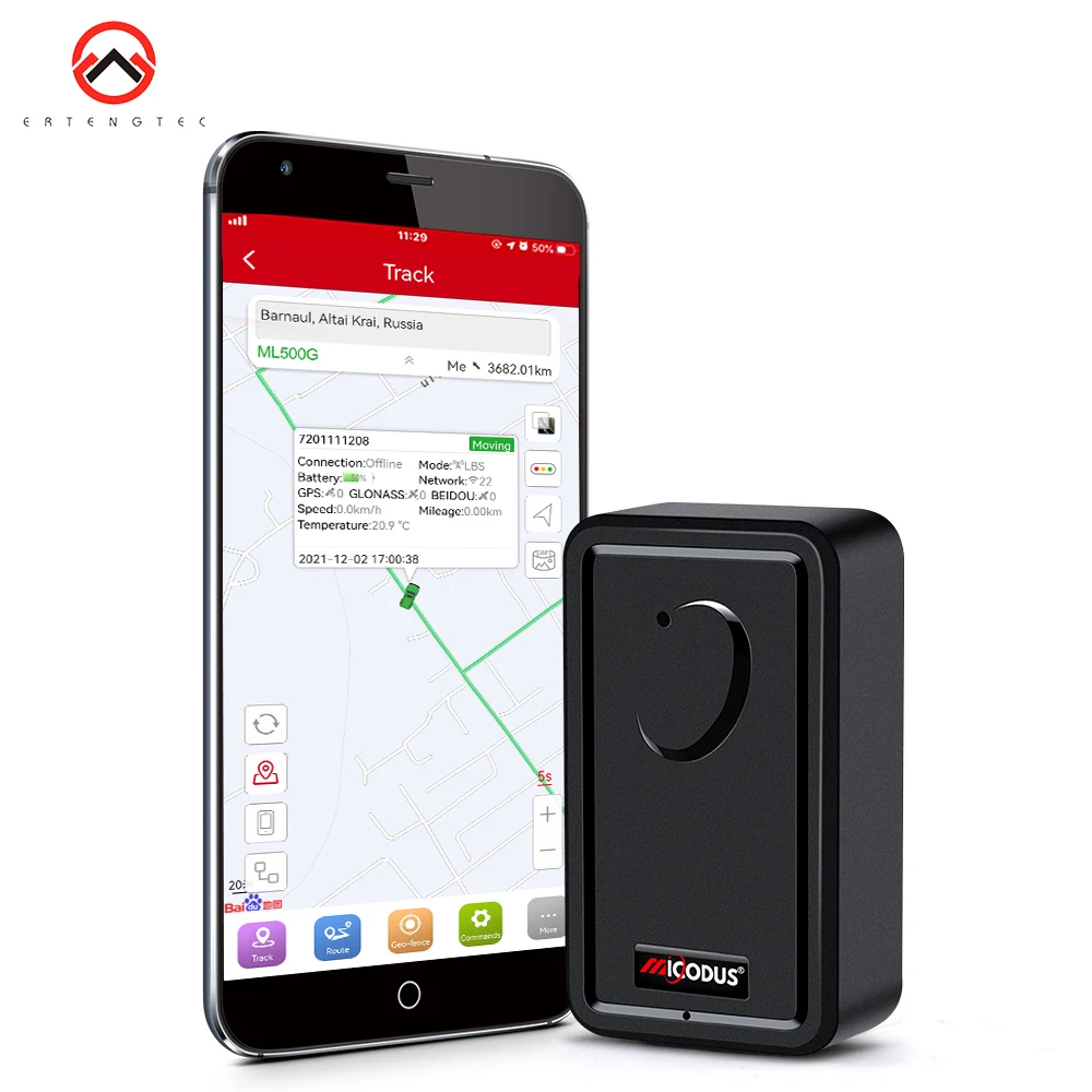 Ertengtec 4G Автомобильный gps-трекер MiCODUS Магнитный 5000 мАч ML500G монитор температуры голоса сигнал движения Пожизненное бесплатное приложение