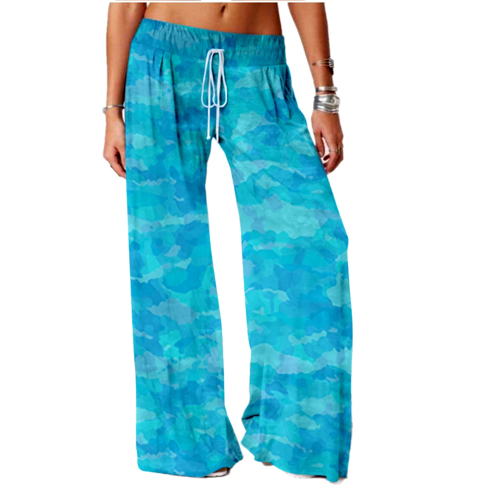 

Women Bottoms New Print Sweatpants Wide Leg Pants Trousers High Waist Women Fashion Casual Female Trousers Streetwear