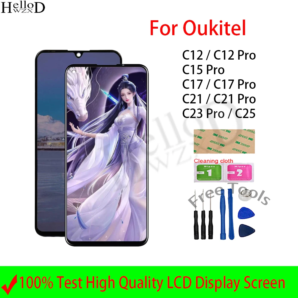 Дисплей для Oukitel C12 C15 C17 C21 C23 Pro ЖК-дисплей с сенсорным экраном C25 дигитайзер в сборе