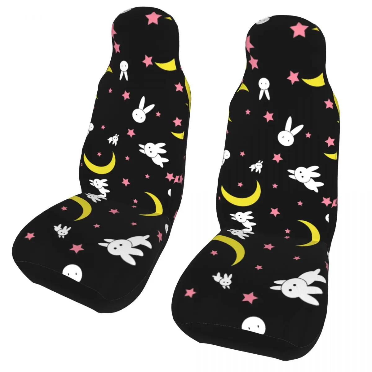

Moon Pattern Car Seat Cover Kawaii Anime Automobiles Seat Covers Fit for Cars Trucks SUV or Van Auto Protector Accessories 2PC