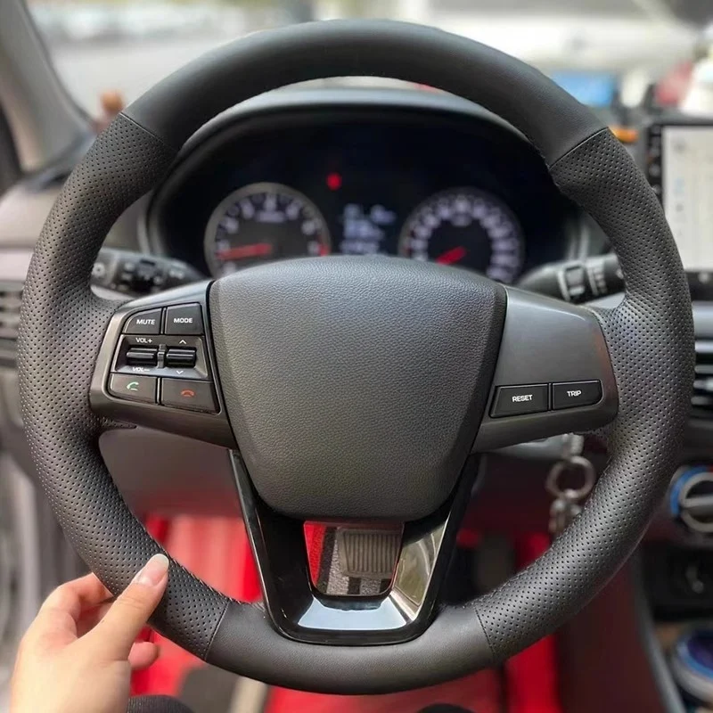 

Настроить ручное шитье из микрофибры, кожаный чехол на руль автомобиля для Hyundai Ix25 2014 2015 2016 Creta 2016 2017