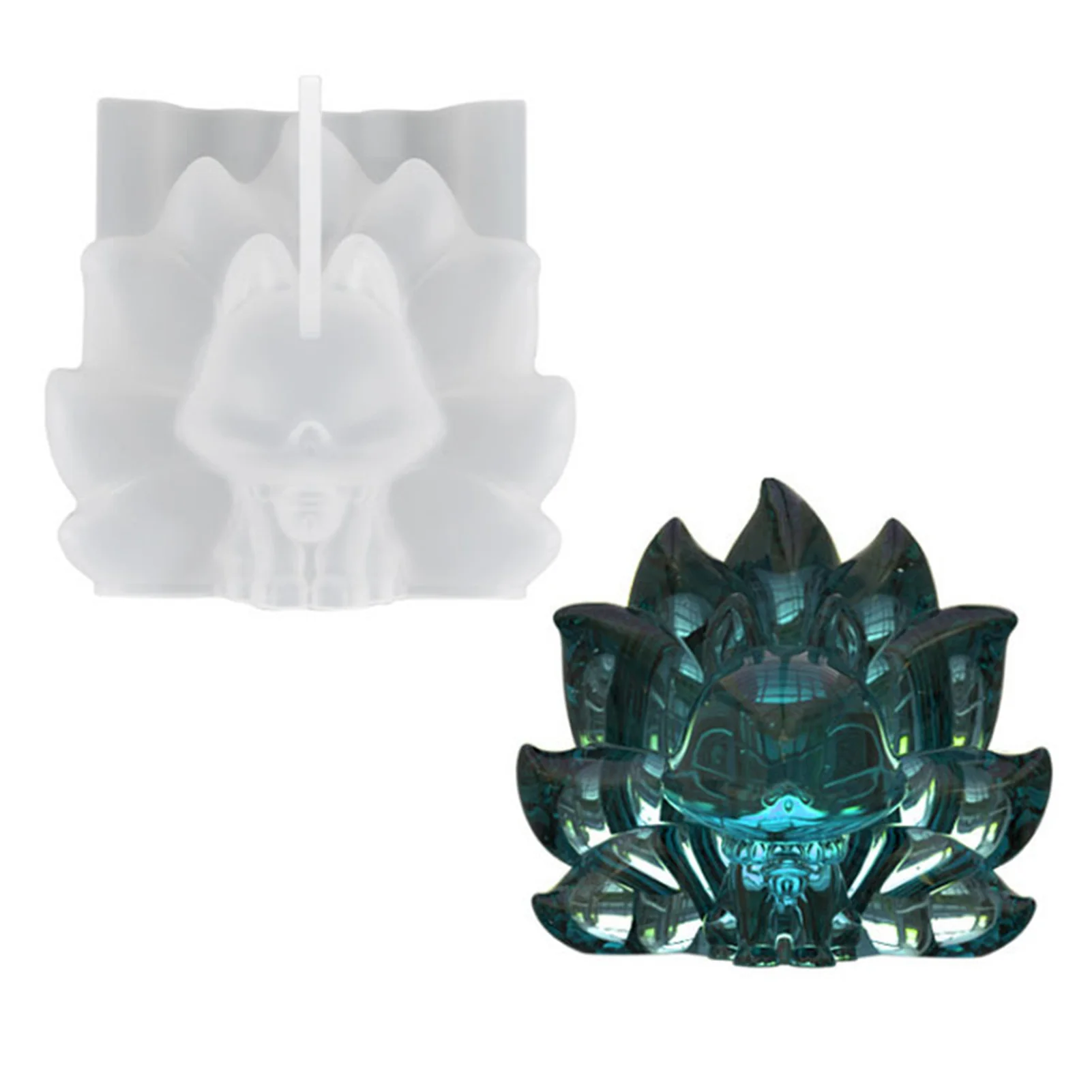 

Симпатичная 3D форма в виде животного из смолы, Креативные 3D девять хвостовых Лис, силиконовые формы из эпоксидной смолы, «сделай сам», ремес...