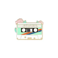 retro phonograph tape recorder rock music gift pin fashionable creative cartoon brooch lovely enamel badge clothing accessories