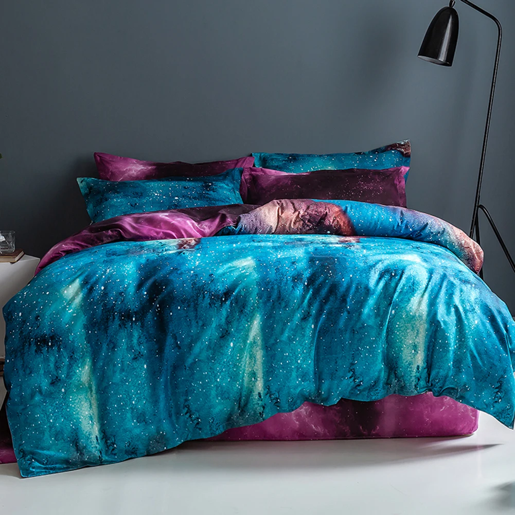 

3 шт. пододеяльник с изображением звезд роскошный комплект постельного белья Мягкий чехол с застежкой-молнией синее и красное пододеяльник ...