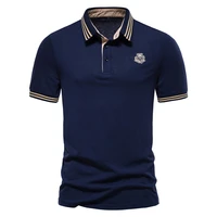 2022 summer oversized t shirt men navy blue large loose elastic polo mens lapel short sleeve men tshirt