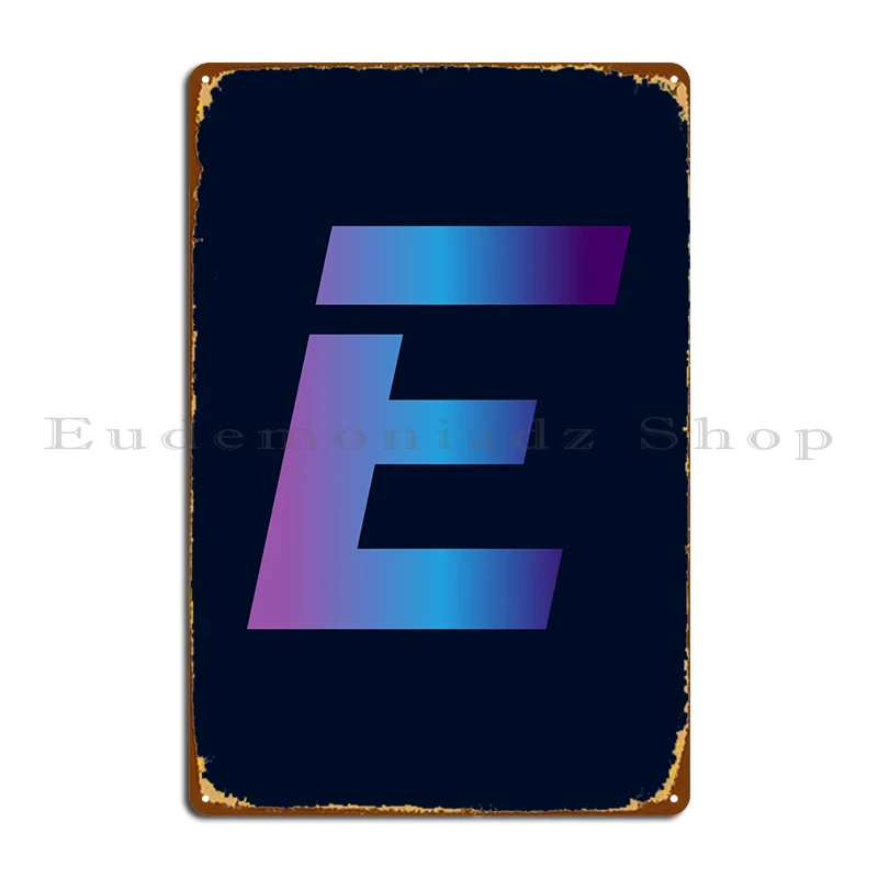 

Letter E Metal Sign Printing Customized Living Room Cinema Mural Tin Sign Poster