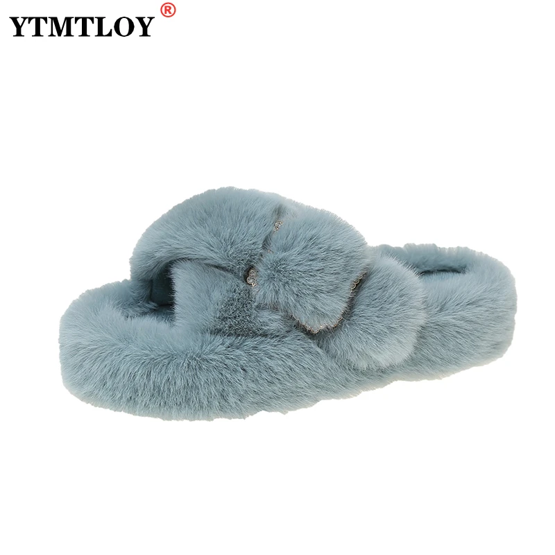 

Шлепанцы женские с мехом, хлопковые сандалии на платформе, роскошные модные плюшевые тапки для отдыха, сланцы, 42 43 44, лето