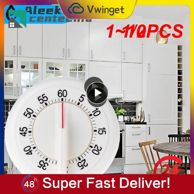 

1~10PCS No Battery Required Timer Loud Sound Plastic Wide Usage 60 Minutes Cooking Timer Kitchen Supplies