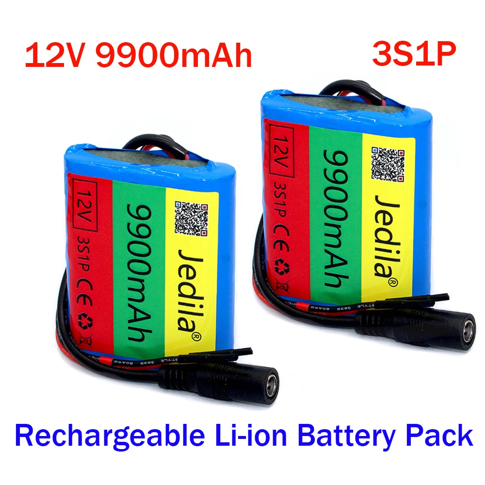 

100% Новинка 12 В 9900 мАч 3S 1P батарея Au литиевая 18650 батарея Au литиевая упаковка защита Совет перезаряжаемая 1A зарядное устройство