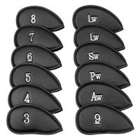 golf club covers for irons 12pcs pu leather golf head covers set fit most iron clubs