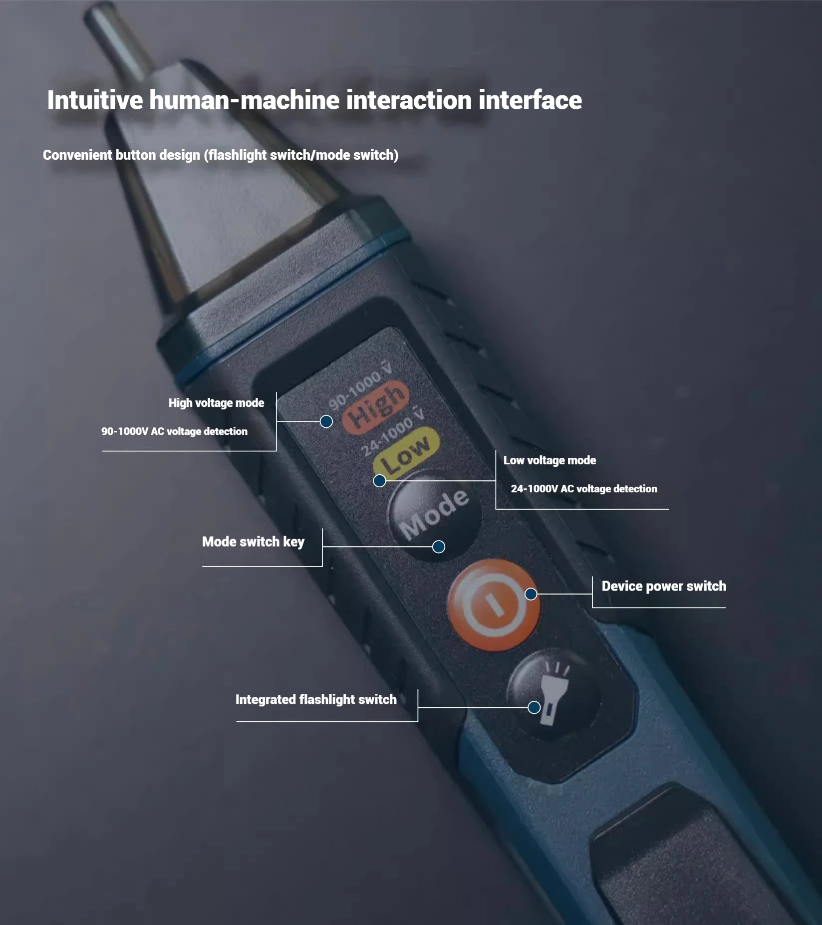 Фото ‌ BOSCH GVD 1000-17 Бесконтактный тестер напряжения Визуальный детектор напряжения - Бесконтактный инструмент для электрика (ручка для тестера напряжения) №3