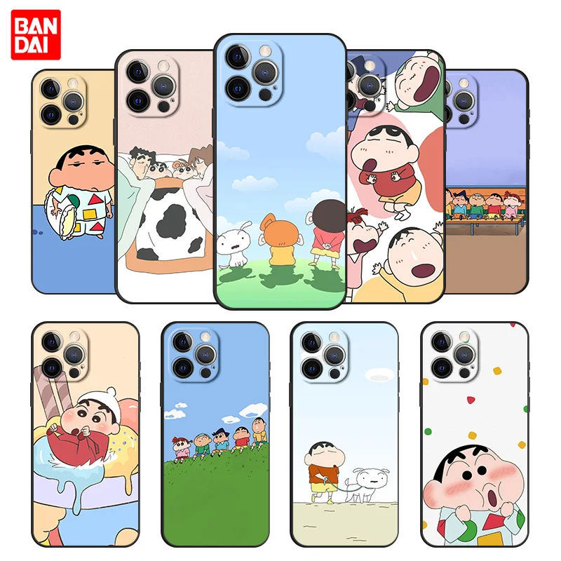 

Cover Case for Apple iPhone 11 13 12 SE Pro Max Mini 2020 12pro 11pro 13pro Bag Capa Armor Phone Soft Official Crayon Shin-Chan