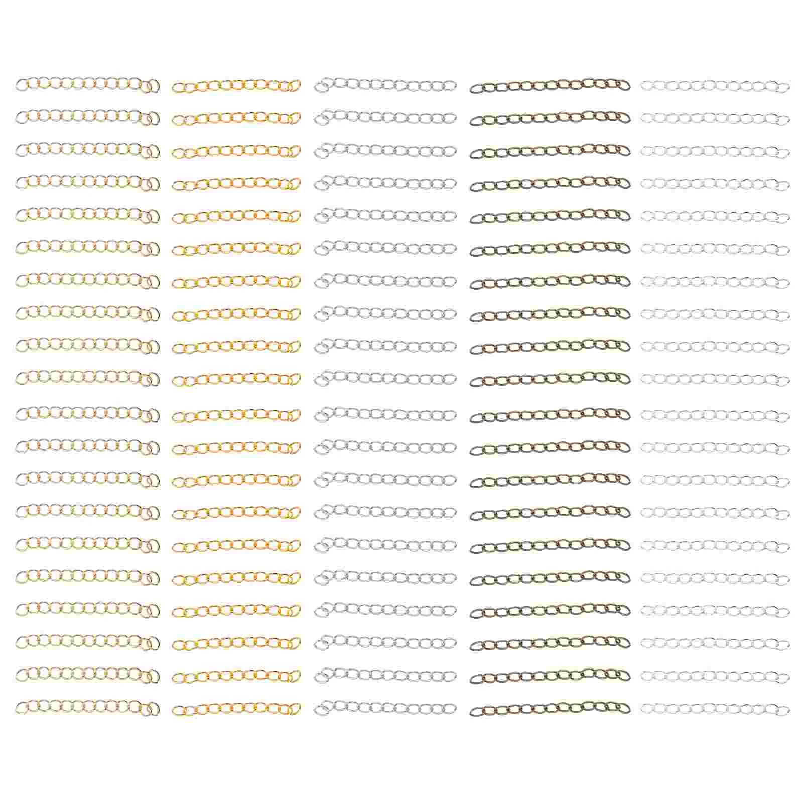 

500 Pcs Gold Link Necklace Stainless Steel Adjustment Chain Extender Jewelry Durable Bracelet