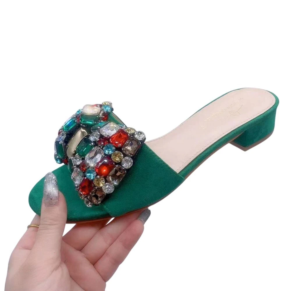 Luxury Top Brand Cross Strap Slides Home Footwear Women Shoes Summer Slippers Low Heeled Mules Italian Slippers Lady Girls